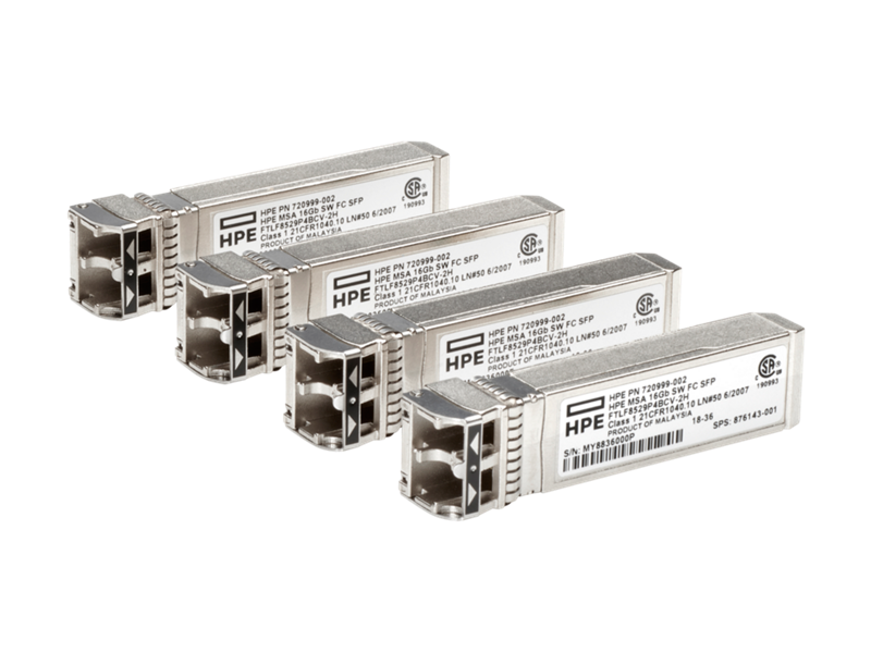 HPE C8R24B MSA 16Gb Short Wave Fibre Channel SFP+ 4-pack Transceiver