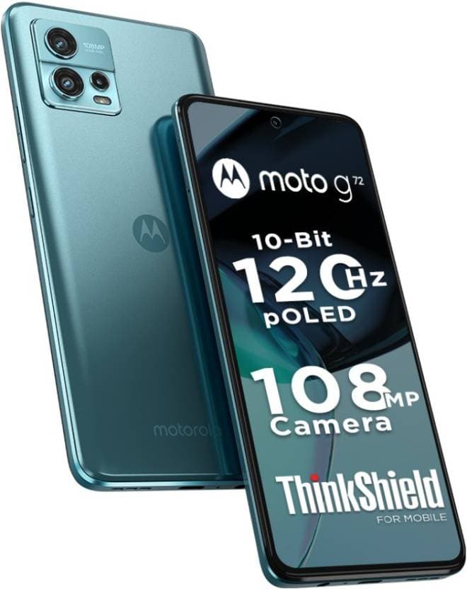 MOTOROLA G72 (PAVF0001IN) 4G, 6GB RAM, 128 GB Memory, 6.55 inch, 5000 mAh Battery - Polar Blue