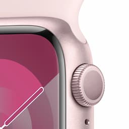 Apple Watch Series 9 GPS + Cellular 41mm Pink Aluminium Case with Light Pink Sport Band - S/M
