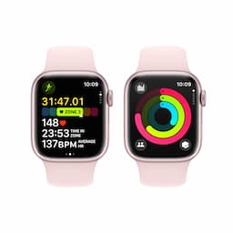 Apple Watch Series 9 GPS + Cellular 41mm Pink Aluminium Case with Light Pink Sport Band - S/M