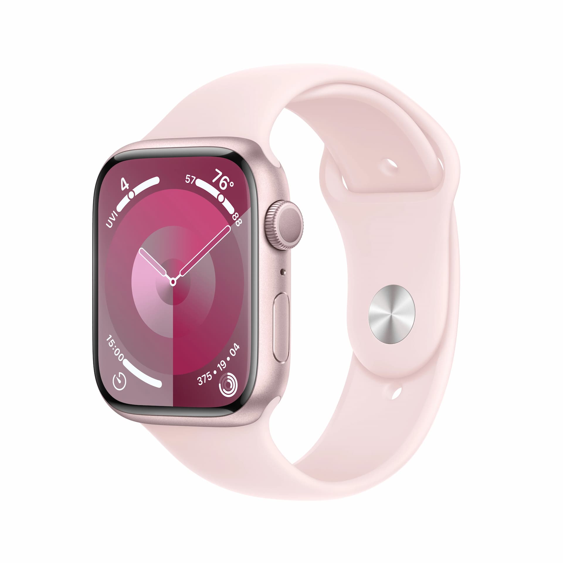 Apple Watch Series 9 GPS + Cellular 45mm Pink Aluminium Case with Light Pink Sport Band - S/M