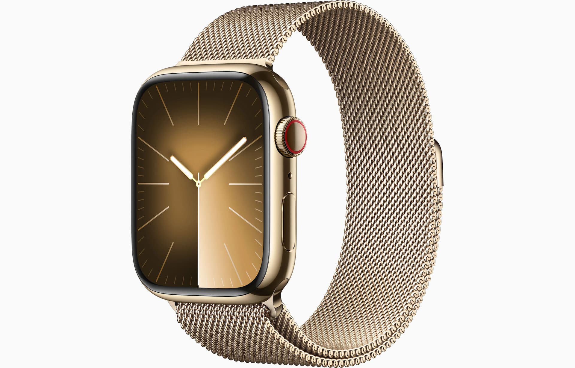 Apple Watch Series 9 GPS + Cellular 45mm Gold Stainless Steel Case with Gold Milanese Loop