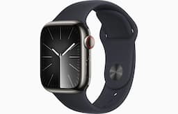 Apple MRJ83HN/A Watch Series 9 GPS + Cellular 41mm Graphite Stainless Steel Case with Midnight Sport Band - S/M