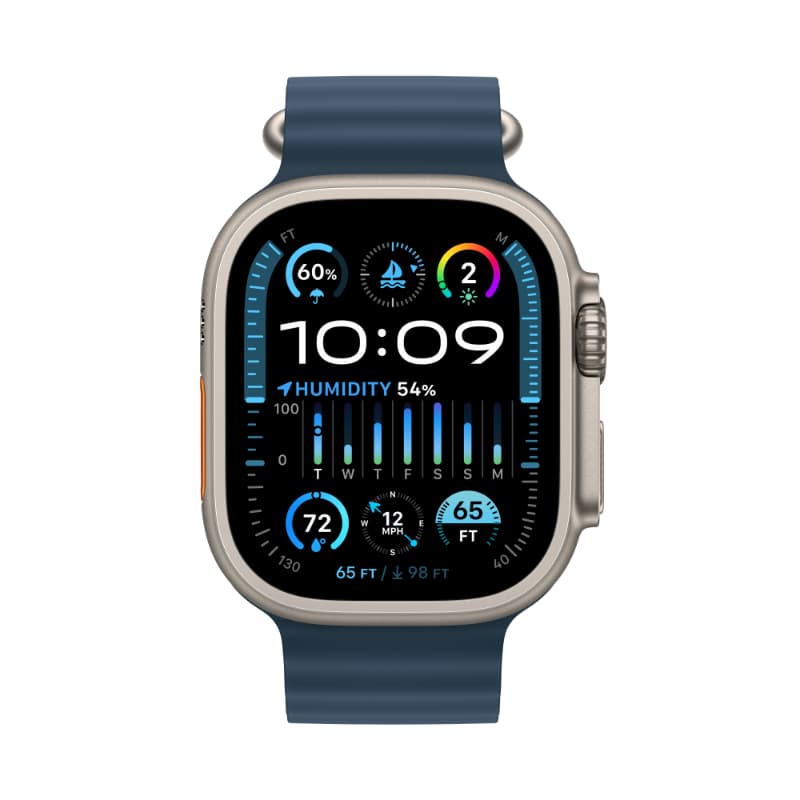 Apple Watch Ultra 2 GPS + Cellular, 49mm Titanium Case with Blue Ocean Band