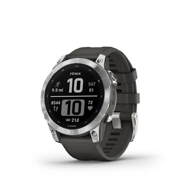 Garmin 010-02540-05 Fenix 7 Silver Unisex Smart Watch - Silver with Graphite Band