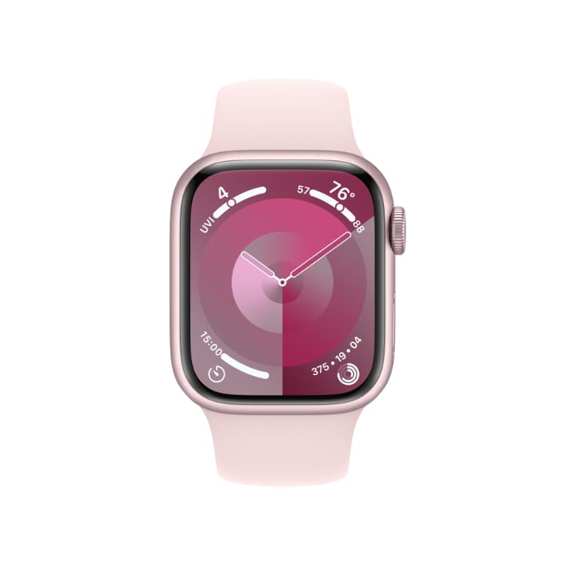 Apple Watch Series 9 GPS 41mm Pink Aluminium Case with Light Pink Sport Band - M/L