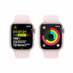 Apple Watch Series 9 GPS 41mm Pink Aluminium Case with Light Pink Sport Band - S/M