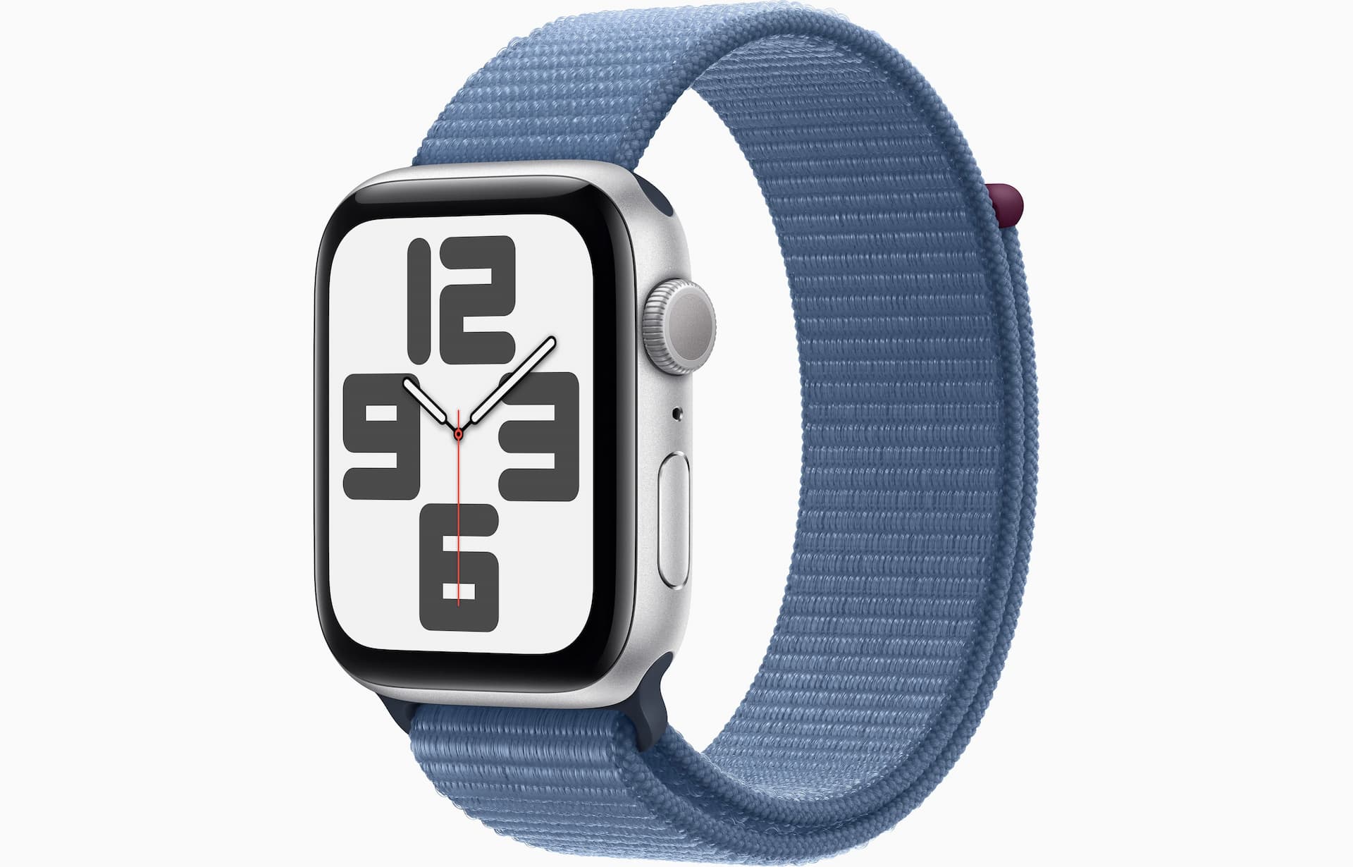 Apple MREF3HN/A Watch SE GPS 44mm Silver Aluminium Case with Winter Blue Sport Loop