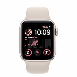 Apple Watch SE GPS 44mm Starlight Aluminium Case with Starlight Sport Band - Regular