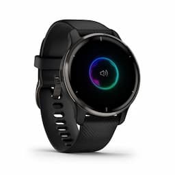 Garmin 010-02496-51 Unisex Venu 2 GPS, Round Smartwatch - Black