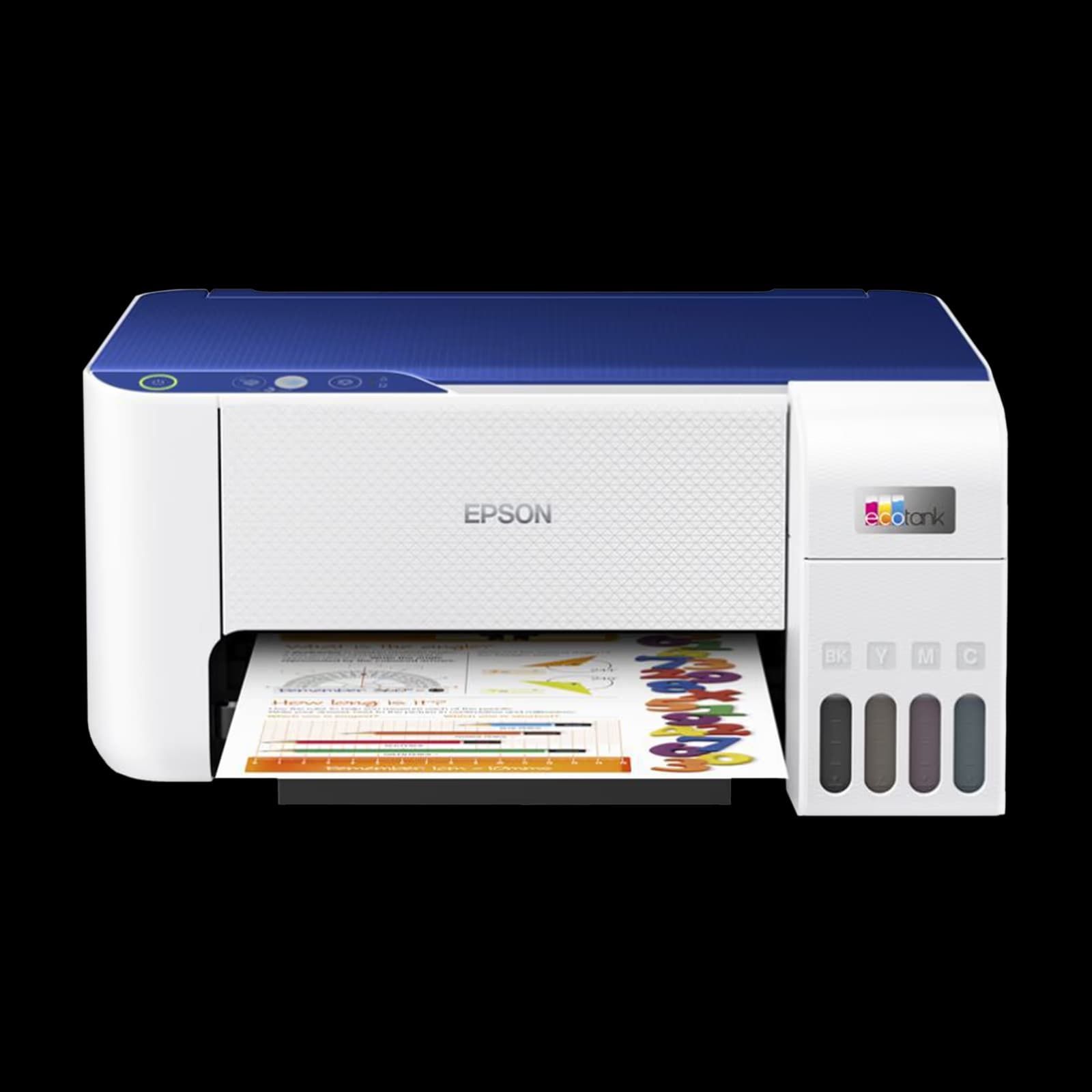Epson C11CJ67512 EcoTank L3255 Wireless Color All-in-One Inkjet Printer, Flat Bed Scanner - White/Blue