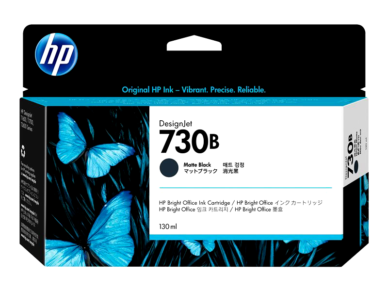 HP 730B 130-ml Matte Black DesignJet Ink Cartridge