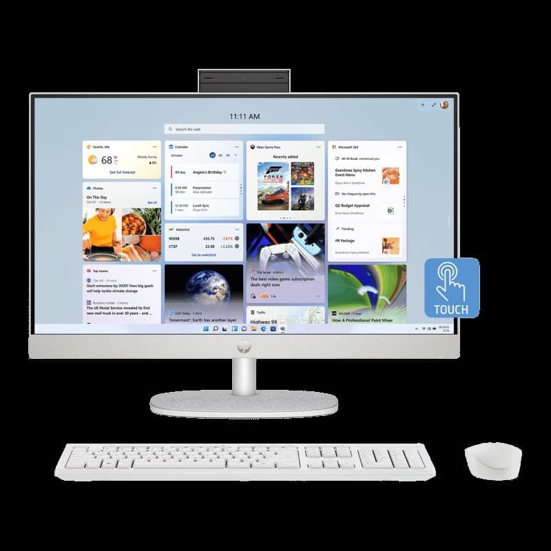HP 957L8PA#ACJ All-in-One 24-cr0410in All-in-One PC 16GB RAM, 1 TB SSD, Windows 11 Home, Snowflake White