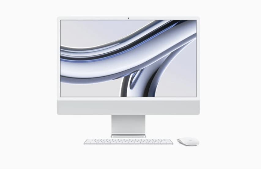 Apple iMac 24 inch 4.5K Retina display, Apple M3 chip, 8 GB RAM, 512 GB Storage, 8 Core CPU, 8 Core GPU, MacOS, Silver