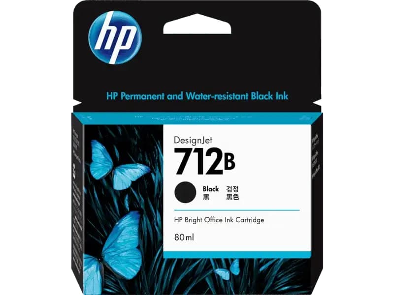 HP 712B - high capacity - black - original - DesignJet - ink cartridge