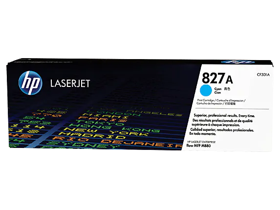 HP CF301AC 827A Cyan Original LaserJet Toner Cartridge
