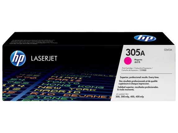 HP CE413AC 305A Magenta Original LaserJet Toner Cartridge