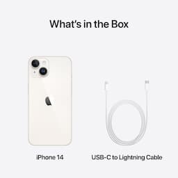 Apple iPhone 14 (MPUR3HN/A) with 128GB, iOS 16, A15 Bionic Chip, 6core CPU with 2 Performance, 6.1 inch OLED Display, Starlight