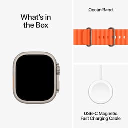 Apple Watch Ultra 2 GPS + Cellular, 49mm Titanium Case with Orange Ocean Band