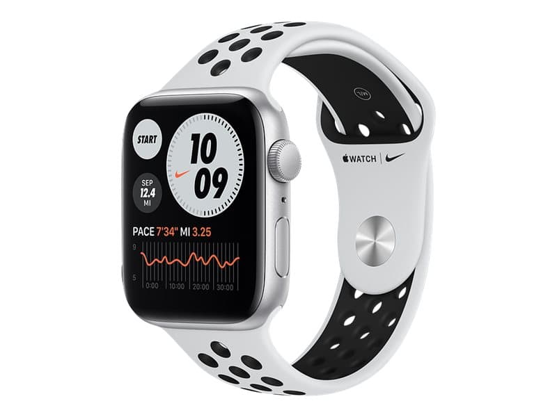 Apple Watch Nike SE (GPS) - silver aluminium - smart watch with Nike sport band - pure platinum/black - 32 GB