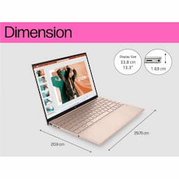 HP 13-be2046AU 7S449PA#ACJ Pavilion Aero 33.8 cm Laptop, Ryzen 7-7735U, 16 GB Memory, 1 TB Storage, Pale Rose Gold