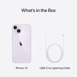 Apple MPX93HN/A iPhone 14 with 512 GB, iOS 16, A15 Bionic chip, 6 Core CPU with 2 performance, 6.1 inch OLED display, Purple