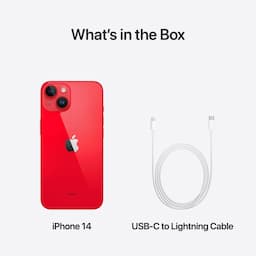 Apple iPhone 14 (MPVA3HN/A) with 128GB, iOS 16, A15 Bionic chip, 6core CPU with 2 performance, 6.1 inch OLED display, Red
