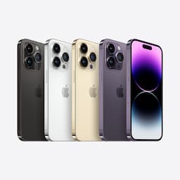 Apple iPhone 14 Pro (MQ0G3HN/A) Deep Purple with 128GB, iOS 16, A15 Bionic chip, 6core CPU with 2 performance, 6.7 inch OLED display