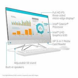 HP All-in-One 22-dd2986in PC, Intel Celeron J4025 processor, 8 GB DDR4, 512 GB SSD, Intel UHD Graphics 600, 5.7 kg, Windows 11 Home