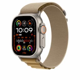 Apple Watch MXN23ZM/A, 49mm Tan Natural Titanium Alpine Loop Medium