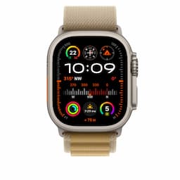 Apple Watch MXN23ZM/A, 49mm Tan Natural Titanium Alpine Loop Medium