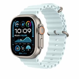 Apple Watch MXTF3ZM/A, 49mm Ice Blue Ocean Band with Natural Titanium Fimish