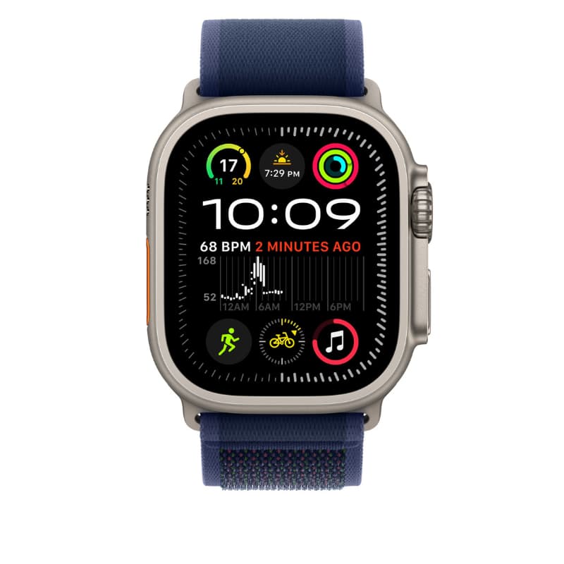 Apple Watch MXTT3ZM/A, 49mm Blue Trail Loop - S/M - Natural Titanium
