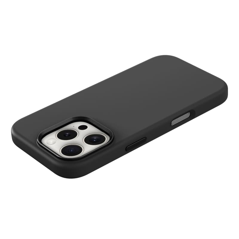 MOBUSA Liquid Silicone Case for iPhone 16 Pro 6.3 inch with Aluminum Camera Ring And Buttons, Black