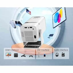 WZATCO Yuva Go Android 13.0, 2X Brighter, 1080P & 4K Support, Rotatable Design, Auto & 4D Keystone with Netflix, Prime etc, WiFi 6 & Bluetooth, Screen Mirroring, ARC, 720P Native, Smart Projector