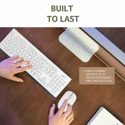 Acer ZC.A01SI.0WD Wireless Keyboard & Mouse Combo with Attractive Durable Design, 2.4GHz Nano Receiver, 10m Range, Indian Rupee Key Code, 1600 DPI, 10M Keystrokes Life for Microsoft Windows and Mac OS, White and Grey