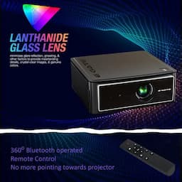Egate EO9023 O9 Zen Projector, 1st with Auto Physical Elevate + Digital Offset, FHD 1080p Native Resolution, 570 ANSI Lumens, 250 inch (635cm) Display, Auto (Focus + Keystone + Elevate), 2GB-32GB, Wi-Fi BT, AOSP Android 9, Pre-Installed OTT Apps