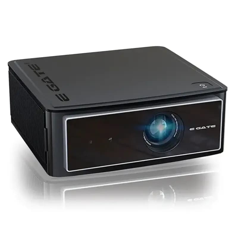 Egate EO9023 O9 Zen Projector, 1st with Auto Physical Elevate + Digital Offset, FHD 1080p Native Resolution, 570 ANSI Lumens, 250 inch (635cm) Display, Auto (Focus + Keystone + Elevate), 2GB-32GB, Wi-Fi BT, AOSP Android 9, Pre-Installed OTT Apps