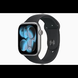 Apple Watch Series 11 MEV44HN/A, GPS, 46mm, Grey Aluminium Case with Black Sport Band - M/L