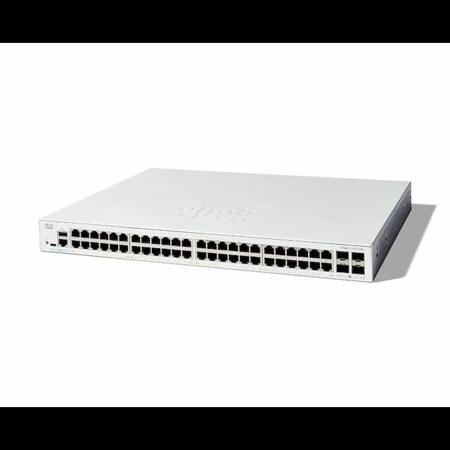 Cisco C1300-48P-4X, Catalyst 1300 Series Switch, 48-Port Gigabit PoE+, 4 x 10G SFP+ Uplinks, Managed Network Switch