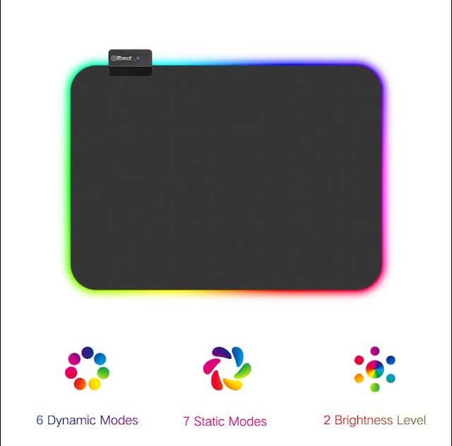 Offbeat RGB Gaming Mouse Pad, Rubber, plastic and cloth Material