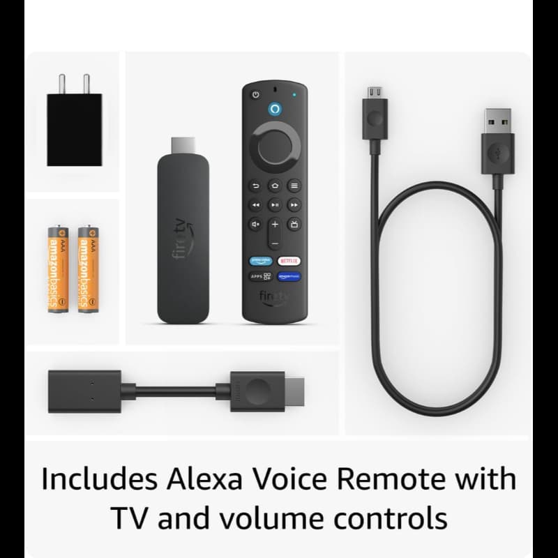 Amazon 53-033182 Fire TV Stick 4K streaming device, ultra-cinematic 4K streaming, supports Wi-Fi 6, Dolby Vision/Atmos, HDR10+