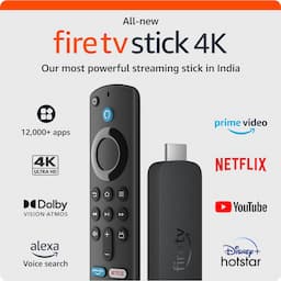 Amazon 53-033182 Fire TV Stick 4K streaming device, ultra-cinematic 4K streaming, supports Wi-Fi 6, Dolby Vision/Atmos, HDR10+