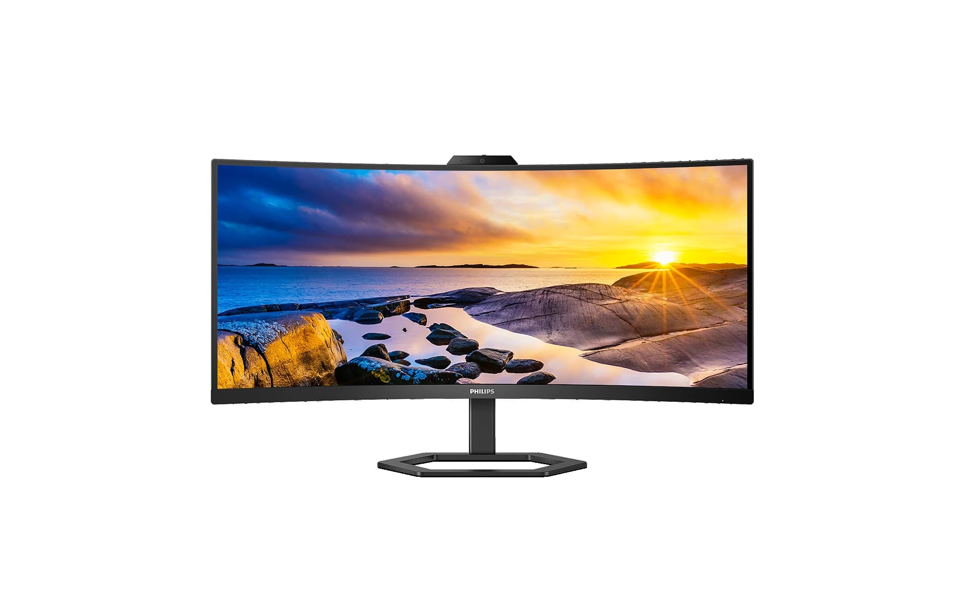 Philips 34E1C5600HE/94 LCD Monitor with Windows Hello Webcam, VA Panel, 34 Inch Display, 3440 x 1440