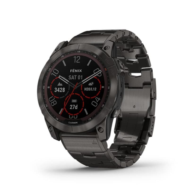 Garmin 010-02541-34 Sapphire Solar - Carbon Grey DLC Titanium with Carbon Grey DLC Vented Titanium Band Unisex Smart Watch