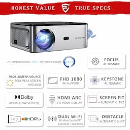 Egate EO9025 O9 Pro Zen Android, Full HD 1080p Native, 690 ANSI, Android, 2GB RAM-16GB ROM, ARC HDMI, Automatic, Dolby Audio, WIF+BT, pre-loaded Netflix, Prime, Hotstar & More, Projector