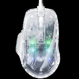 AULA S80 Transparent RGB, 7200 DPI, 7 Buttons PC Wired Optical Gaming Mouse, USB 2.0,Transparent White