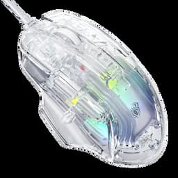 AULA S80 Transparent RGB, 7200 DPI, 7 Buttons PC Wired Optical Gaming Mouse, USB 2.0,Transparent White
