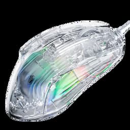 AULA S80 Transparent RGB, 7200 DPI, 7 Buttons PC Wired Optical Gaming Mouse, USB 2.0,Transparent White