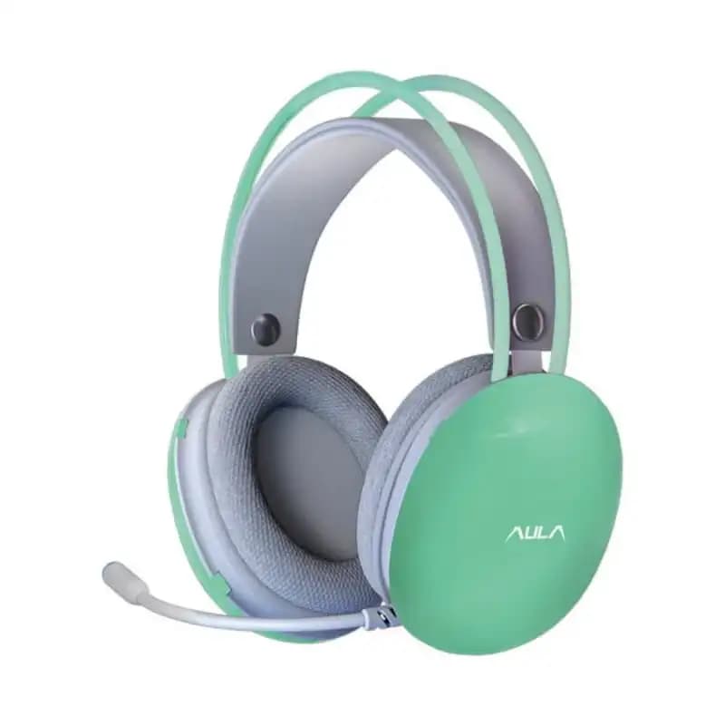 Aula S505 RGB Wired RGB Gaming Headset With Mic & USB-A Connector, Green